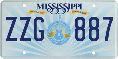 MS license plate ZZG887