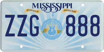 MS license plate ZZG888