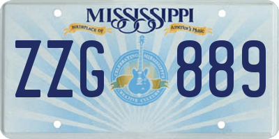 MS license plate ZZG889