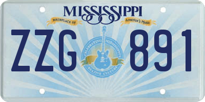 MS license plate ZZG891