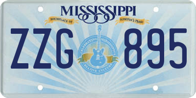 MS license plate ZZG895