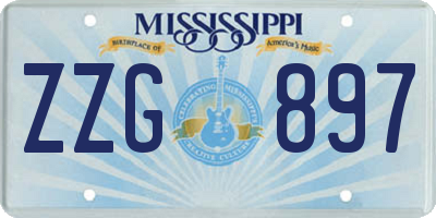 MS license plate ZZG897