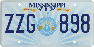MS license plate ZZG898