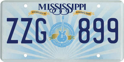 MS license plate ZZG899