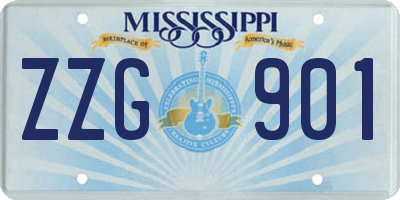 MS license plate ZZG901