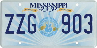 MS license plate ZZG903