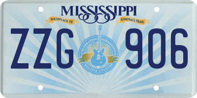 MS license plate ZZG906