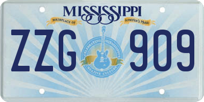 MS license plate ZZG909