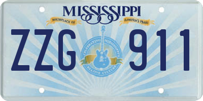 MS license plate ZZG911