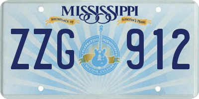 MS license plate ZZG912