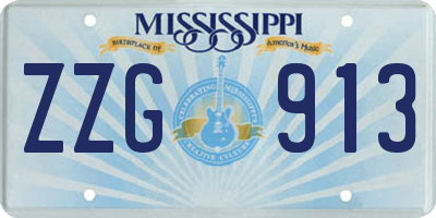 MS license plate ZZG913