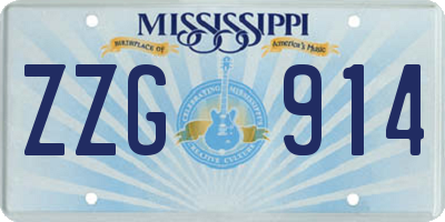 MS license plate ZZG914