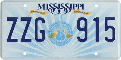 MS license plate ZZG915