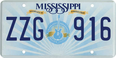 MS license plate ZZG916
