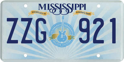 MS license plate ZZG921