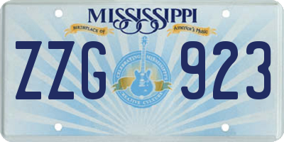 MS license plate ZZG923