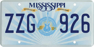 MS license plate ZZG926