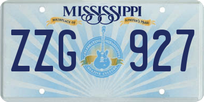 MS license plate ZZG927