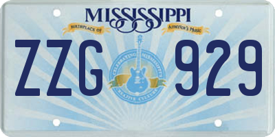 MS license plate ZZG929