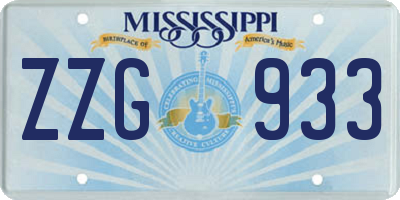 MS license plate ZZG933