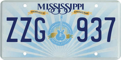 MS license plate ZZG937