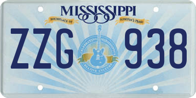 MS license plate ZZG938