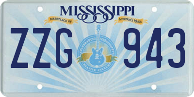 MS license plate ZZG943