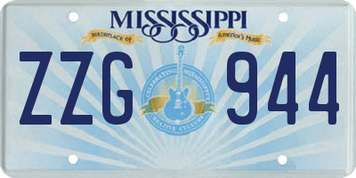 MS license plate ZZG944