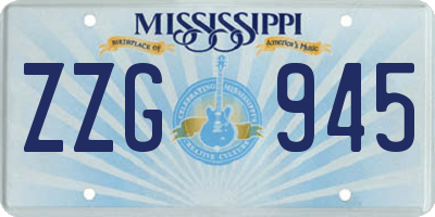 MS license plate ZZG945