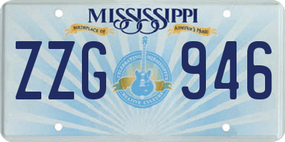 MS license plate ZZG946