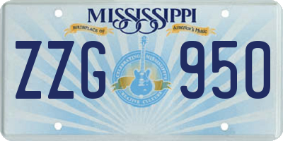 MS license plate ZZG950