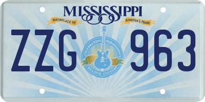 MS license plate ZZG963