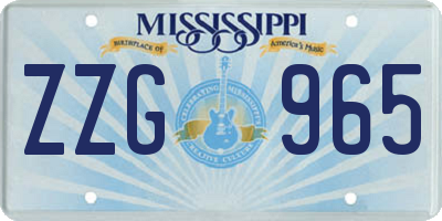 MS license plate ZZG965