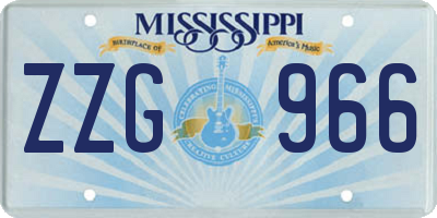 MS license plate ZZG966