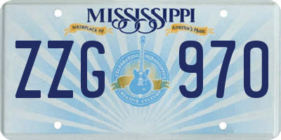 MS license plate ZZG970