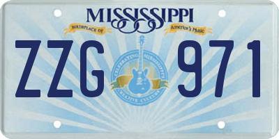 MS license plate ZZG971
