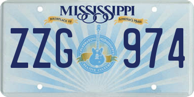 MS license plate ZZG974