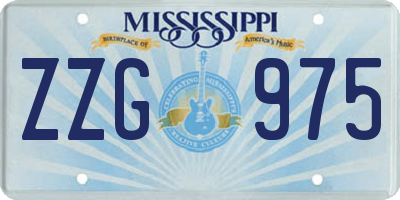 MS license plate ZZG975