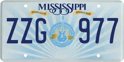 MS license plate ZZG977