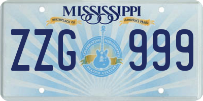 MS license plate ZZG999