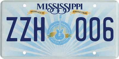 MS license plate ZZH006