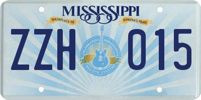 MS license plate ZZH015