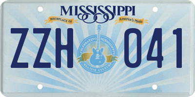 MS license plate ZZH041