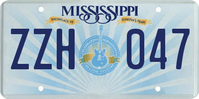 MS license plate ZZH047