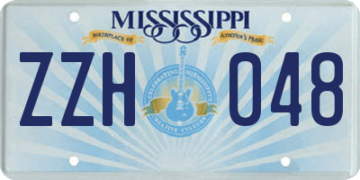 MS license plate ZZH048