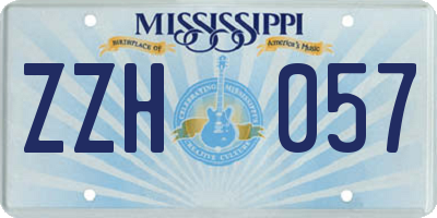 MS license plate ZZH057
