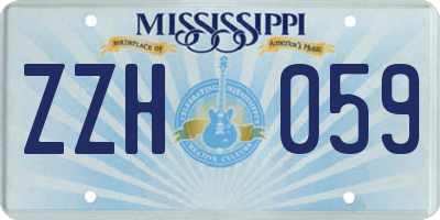 MS license plate ZZH059