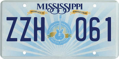 MS license plate ZZH061