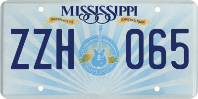 MS license plate ZZH065