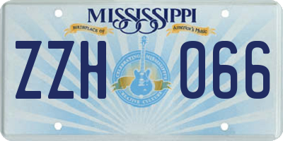 MS license plate ZZH066